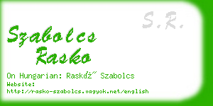 szabolcs rasko business card